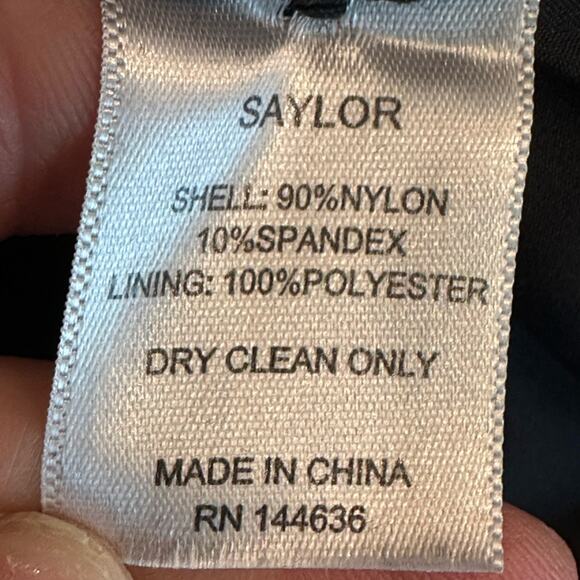 SAYLOR Kacey Black Velvet Lace Asymmetric Open Back Mini Dress Size Small - Picture 14 of 14